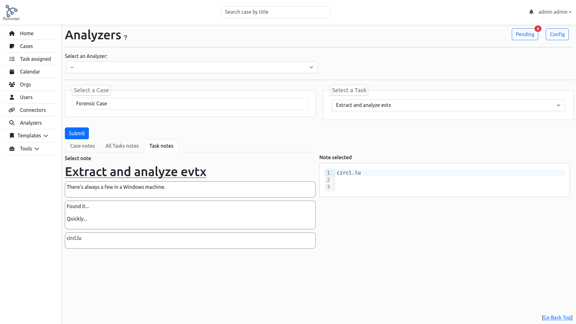 Analyzer in FlowIntel